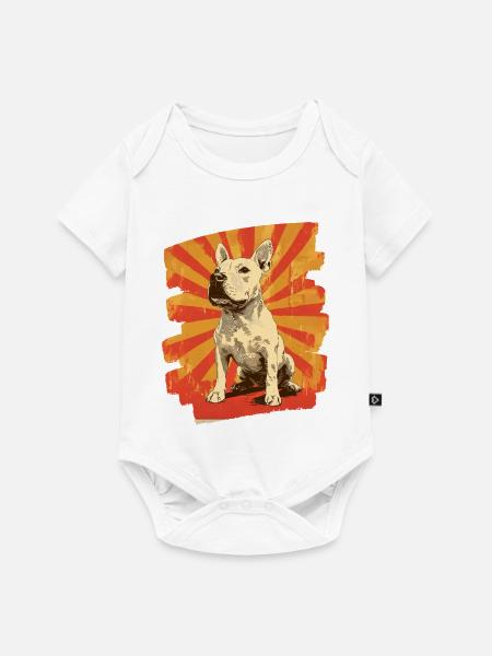 Bullterrier Kampfhund Hunderasse - Baby Premium Kurzarmbody - Weiß