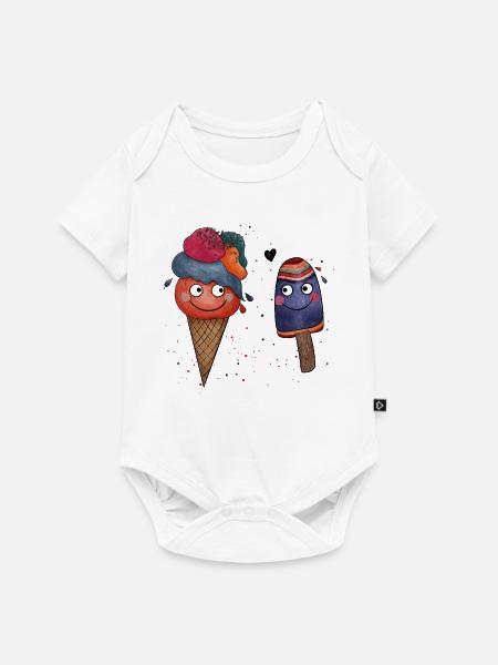 Icecream Summer Love Illustration - Baby Premium Kurzarmbody - Weiß