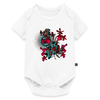 Fleurs de printemps rouge printemps motif - Body à manches courtes Premium Bébé - blanc - Devant