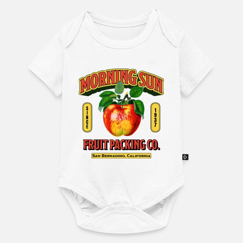 Étiquette de fruit du soleil du matin - Body à manches courtes Premium Bébé - blanc