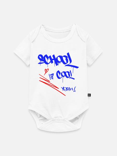 School is cool, Einschulung - Baby Premium Kurzarmbody - Weiß