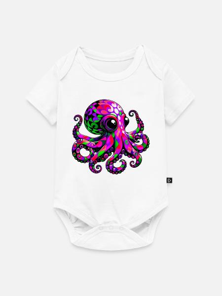Krake - Baby Premium Kurzarmbody - Weiß