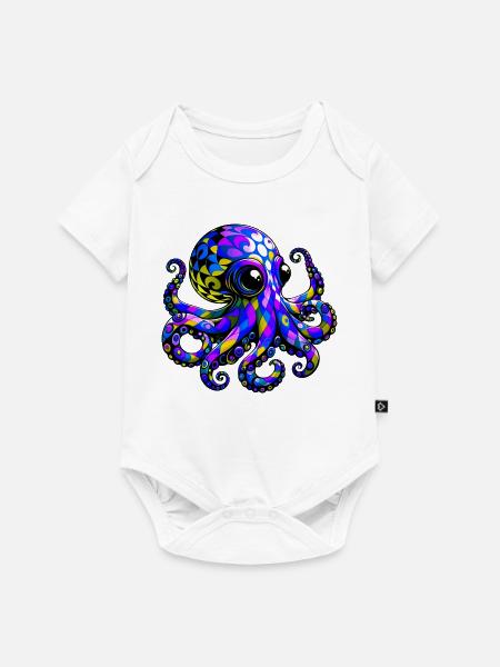 Krake - Baby Premium Kurzarmbody - Weiß
