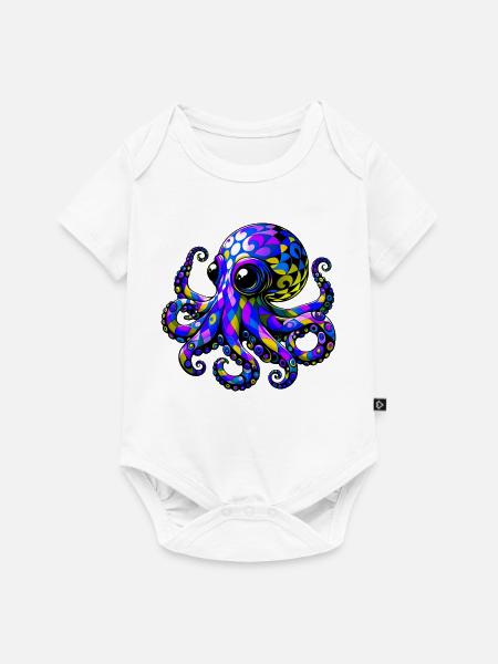 Krake - Baby Premium Kurzarmbody - Weiß