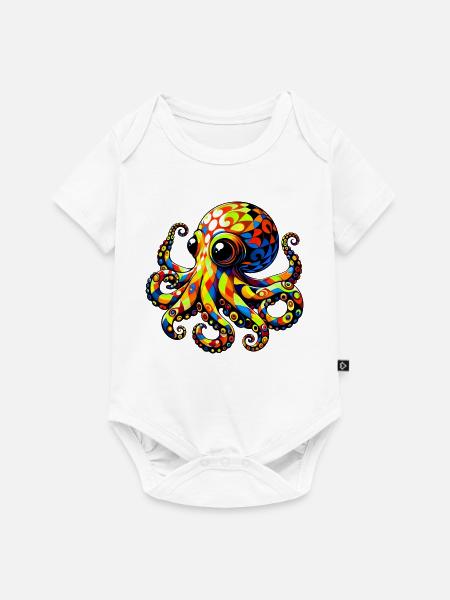 Krake - Baby Premium Kurzarmbody - Weiß