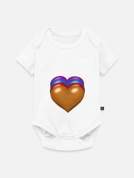 Herz Herzen herzlich - Baby Premium Kurzarmbody - Weiß