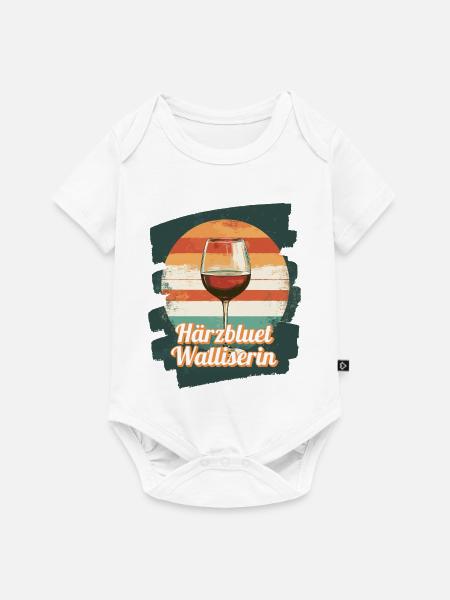 Härzbluetwalliserin Walliserin Wallis Schweiz - Baby Premium Kurzarmbody - Weiß
