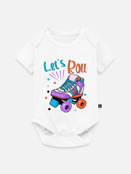 Rollschuh Schlittschuhläufer - Baby Premium Kurzarmbody - Weiß