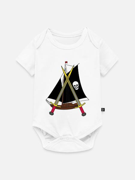 Schiff Schiffe Piraten Piratenschiff - Baby Premium Kurzarmbody - Weiß