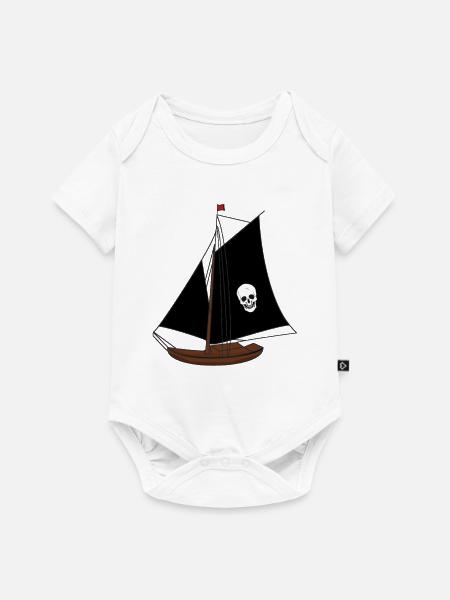segeln Schiff Schiffe Segelschiff Piraten Kinder - Baby Premium Kurzarmbody - Weiß