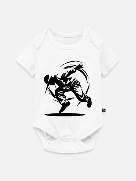 B-Boy Zeichnung - Baby Premium Kurzarmbody - Weiß
