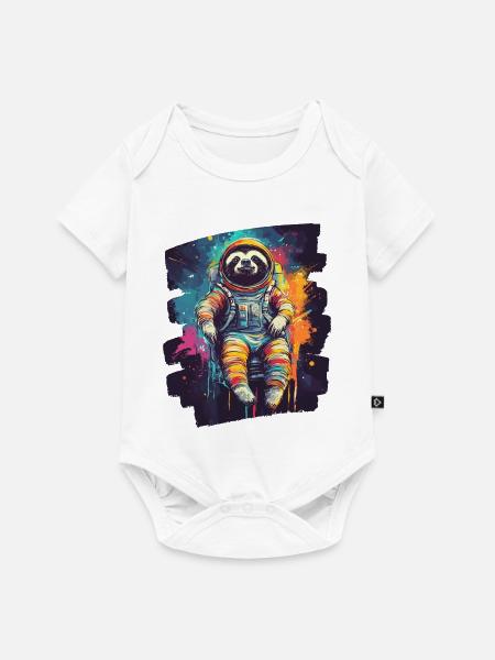 Faultier Astronaut - Baby Premium Kurzarmbody - Weiß