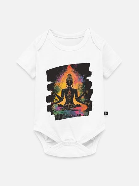 Yoga Namaste Meditation - Baby Premium Kurzarmbody - Weiß