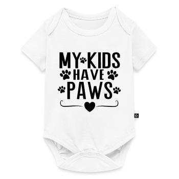 Mes enfants ont des pattes – Conception de la déclaration parentale de chien - Body à manches courtes Premium Bébé - blanc - Devant