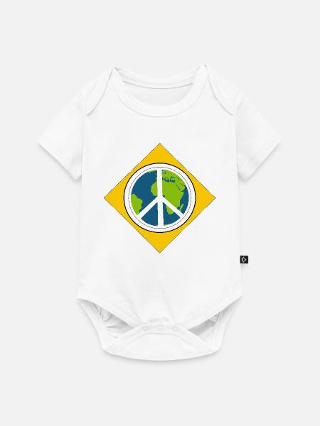 Frieden und Liebe - Baby Premium Kurzarmbody - Weiß