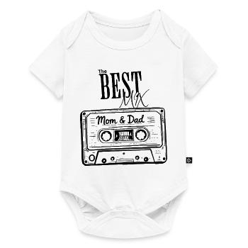 Vatertag Muttertag 80er Geschenk Best Mix - Baby Premium Kurzarmbody - Weiß - Vorne