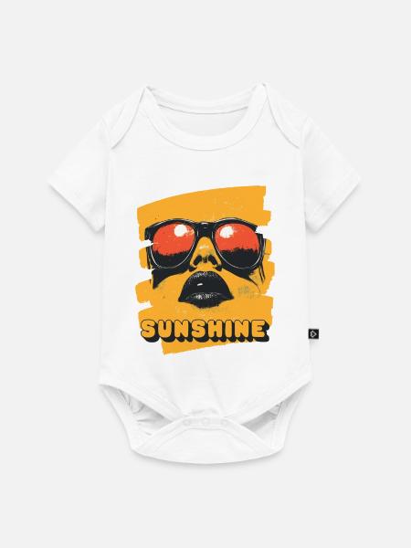 Sonnenbrille Sommer - Baby Premium Kurzarmbody - Weiß