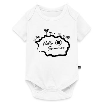 Hello Summer Insel Palmen - Baby Premium Kurzarmbody - Weiß - Vorne