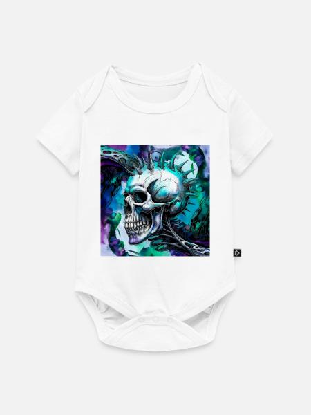 Punk Schädel - Baby Premium Kurzarmbody - Weiß