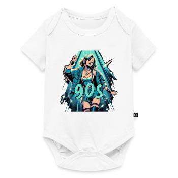 Woman Dancing 90s Retro Disco Disco Gift - Baby Premium short-sleeve bodysuit - white - Front