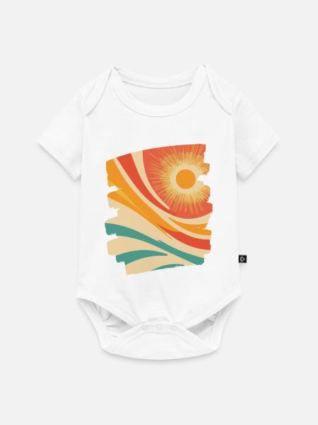 Sommer Retro - Baby Premium Kurzarmbody - Weiß