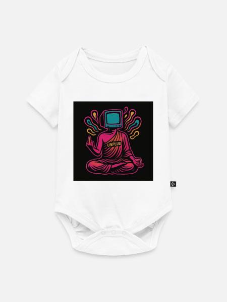 Unplugged Monk – Finde Frieden. - Baby Premium Kurzarmbody - Weiß
