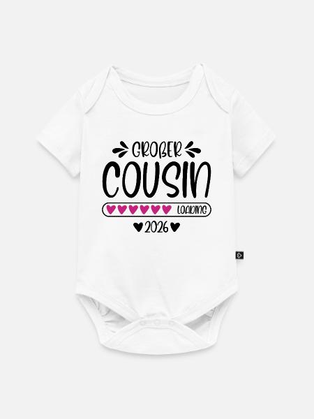 Großer Cousin 2026 - Baby Premium Kurzarmbody - Weiß