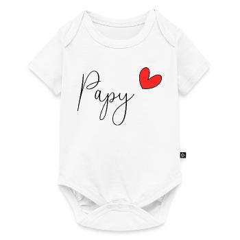 PAPY. FÊTE DES PÈRES. BONNE FÊTE PAPY. JE T'AIME. - Body à manches courtes Premium Bébé - blanc - Devant