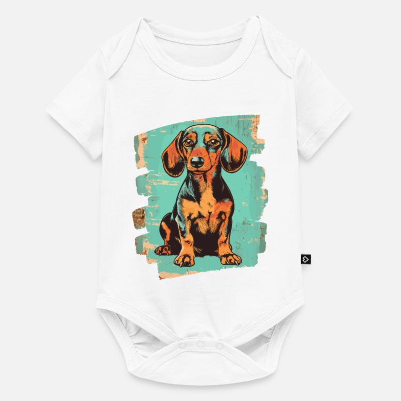 Teckel Dackel - Body à manches courtes Premium Bébé - blanc