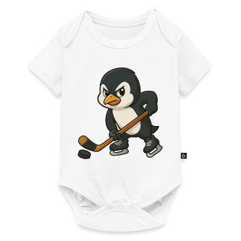 Cooler Pinguin Eishockey Spieler Eishockey - Baby Premium short-sleeve bodysuit - white - Front