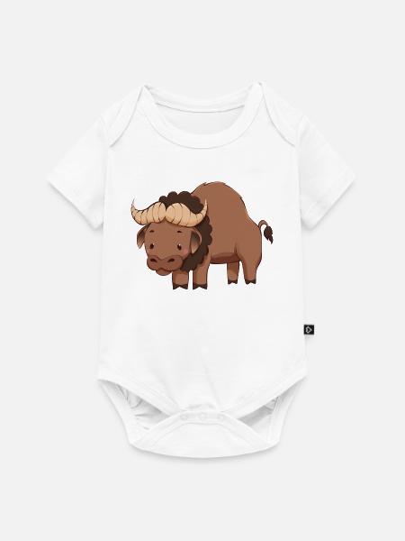 Büffel - Baby Premium Kurzarmbody - Weiß