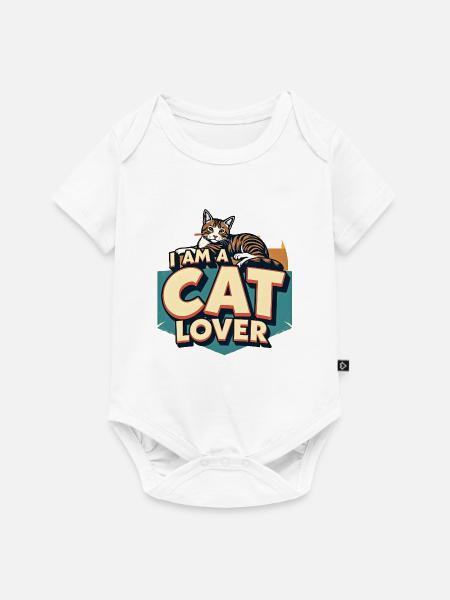 Ich bin ein Katzenliebhaber - Baby Premium Kurzarmbody - Weiß