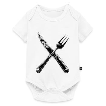 Couverts noir et blanc - Body à manches courtes Premium Bébé - blanc - Devant