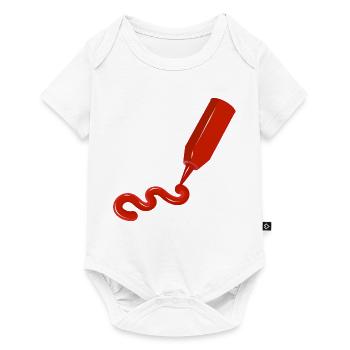 Ketchup bottle with swing - funny food design - Baby Premium short-sleeve bodysuit - white - Front