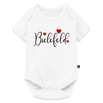 Herz Schriftzug Bielefeld OSTWESTFALEN - Baby Premium Kurzarmbody - Weiß - Vorne