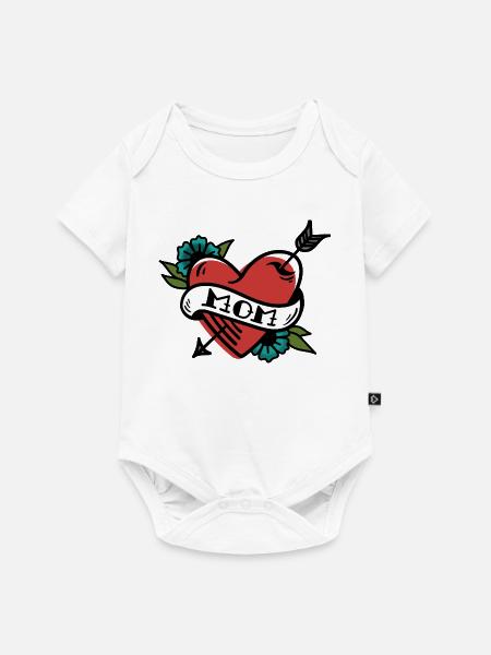 Mom Tatoo - Baby Premium Kurzarmbody - Weiß