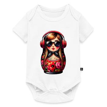 Russe Matriochka Musique Russie Russe - Body à manches courtes Premium Bébé - blanc - Devant
