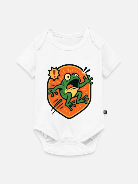 Badge Panic Frog - Body à manches courtes Premium Bébé - blanc