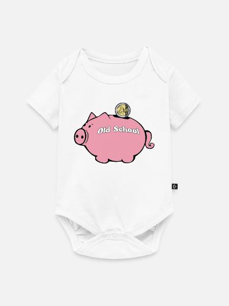 Sparschwein der alten Schule - Baby Premium Kurzarmbody - Weiß
