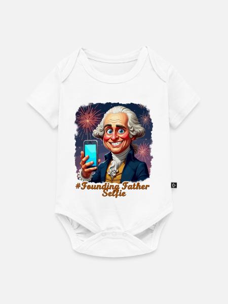 Gründervater-Selfie - Baby Premium Kurzarmbody - Weiß