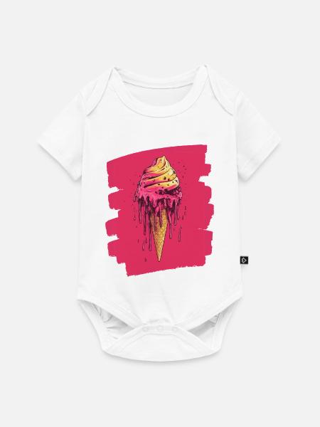 Eiscreme Eis - Baby Premium Kurzarmbody - Weiß