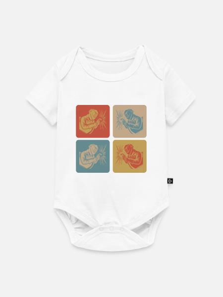 Schweißer im Retro-Style - Baby Premium Kurzarmbody - Weiß