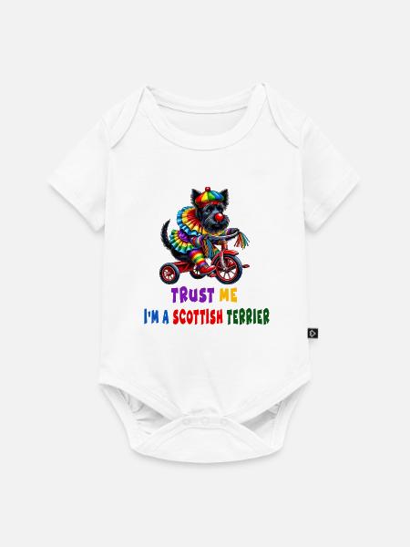 Clown Terrier auf Dreirad - Baby Premium Kurzarmbody - Weiß