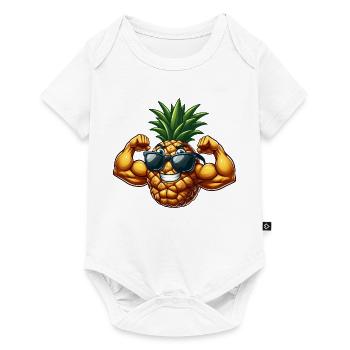 Fruits d’été frais Ananas - Body à manches courtes Premium Bébé - blanc - Devant