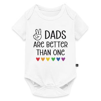 Mois de la fierté LGBTQ - Deux papas valent mieux qu’un - Body à manches courtes Premium Bébé - blanc - Devant