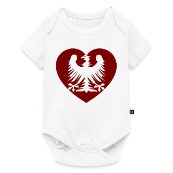 Albanischer Adler Herz Design - Baby Premium Kurzarmbody - Weiß - Vorne