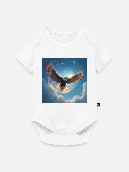 Krafttier Adler am Himmel - Baby Premium Kurzarmbody - Weiß