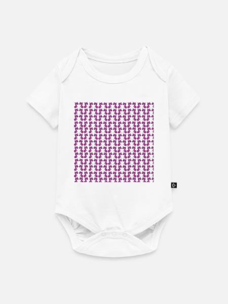 Lila Katzen Muster Kollektion - Baby Premium Kurzarmbody - Weiß