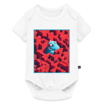 Monster Labyrinth - Baby Premium Kurzarmbody - Weiß - Vorne