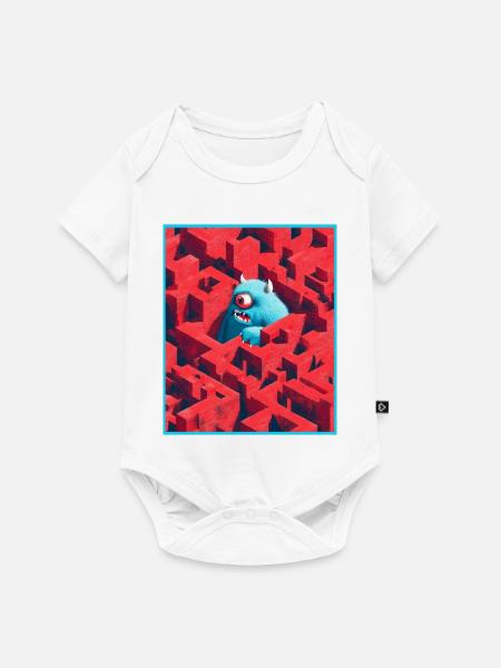 Monster Labyrinth - Baby Premium Kurzarmbody - Weiß
